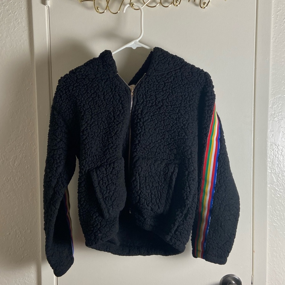 Full Zip Teddy Jacket (Black)